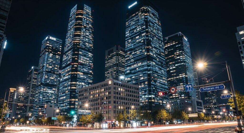 대한민국 금융 보안과 기술의 상징인 서울 강남구 테헤란로 야경